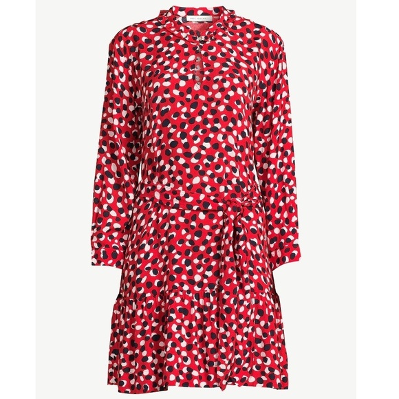 Free Assembly Red Dot Tiered Belted Mini Dress Size XS NWT - Picture 3 of 11